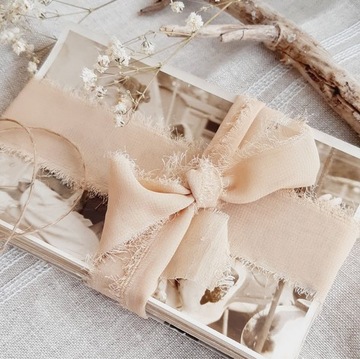 Лента шифоновая Рваная Светло-Бежевая 2 см/148 см свадебная