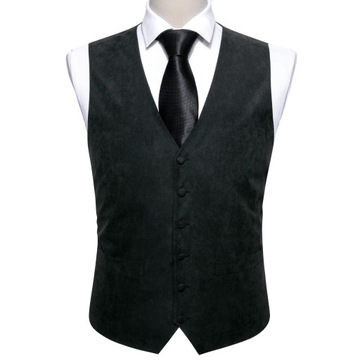 Royal Blue Men Silk Vest Business Retro V-Neck Sli