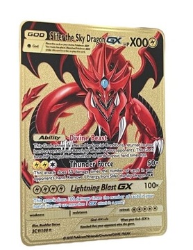 Złota METALOWA karta pokemon - DRAGON X00 HP