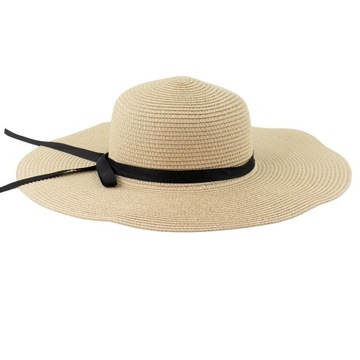 ЖЕНСКАЯ плетеная летняя соломенная шляпа, пляжная СОЛОМА, с большими полями