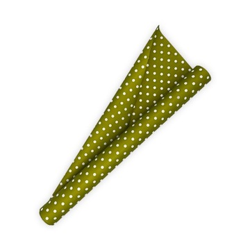 Folia Florystyczna SATYNOWA Kropki GROCHY CIEMNA OLIWKA 50cm/9y ŚLUB BUKIET