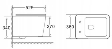 8w1 STELAŻ MISKA WC Z FUNKCJĄ BIDETU DESKA BATERIA