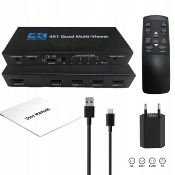 HDMI Multiviewer 4K 4X1 HDMI quad widza 4 w 1 HDM