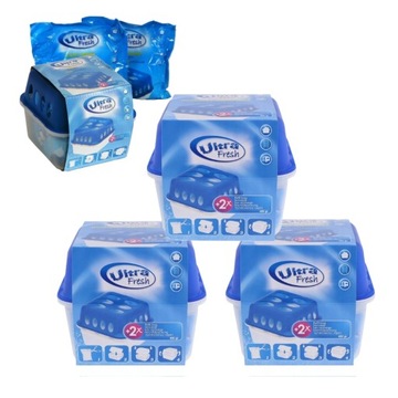 3x POCHŁANIACZ WILGOCI Ultra Fresh 6x WKŁAD 400G do Łazienki Piwnicy