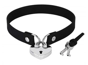 CHOKER SKÓRA KŁÓDKA KLUCZ