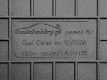 OPEL CORSA D/E (2006-2019) DYWANIKI GUMOWE PRZÓD DEDYKOWANE ZESTAW CZARNE