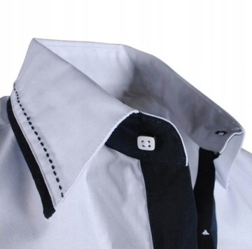 Мужская хлопковая рубашка, элегантный контраст