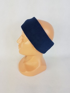 222 Флисовая ПОВЯЗКА НА ГОЛОВЬ, ширина 8 см, ТЕМНО-СИНЯЯ