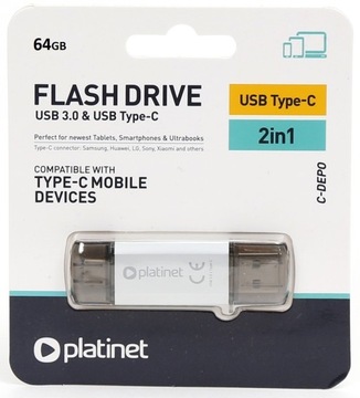 Platinet Pendrive USB 3.0 DUAL Złącze C i A 64GB