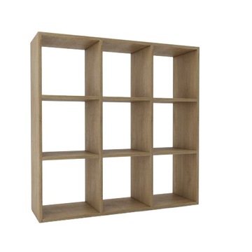 Regał Modułowy 100 cm Komorowy Szafka Podłogowa 9 Półek 3x3 Kolor Drewna