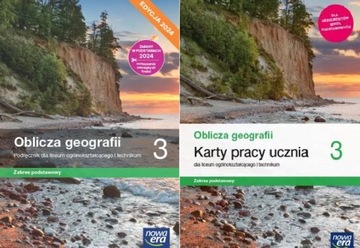 Oblicza geografii 3 KOMPLET Podręcznik 2024 + Karty pracy Podstawa