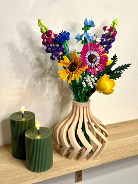 Unikalny wazon flakon na kwiaty LEGO ICONS suszone sztuczne LOVI 3D BEŻOWY