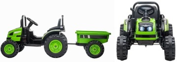 ТРАКТОР С АККУМУЛЯТОРНЫМ ПРИЦЕПОМ 2x ДИСТАНЦИОННОЕ УПРАВЛЕНИЕ ДВИГАТЕЛЕМ МЕЛОДИИ ПОДСВЕТКИ USB