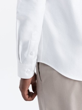 Koszula męska z tkaniny w stylu Oxford REGULAR biała V1 OM-SHOS-0114 XL