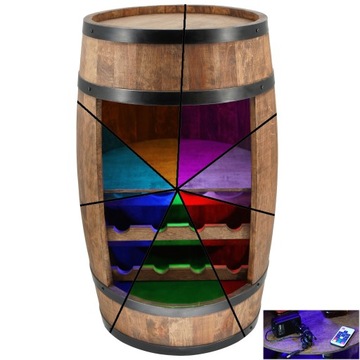 Деревянный светодиодный бар с полкой и шезлонгами для вина