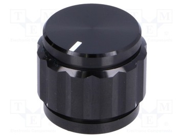 Gałka aluminium Śr.osi 6,35mm Śr.22x19mm czarny