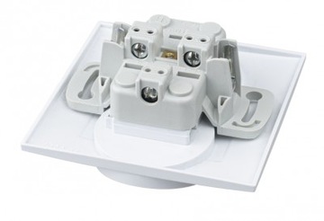 Ospel Szafir, gniazdo podwójne z uziemieniem, z ramką, biały