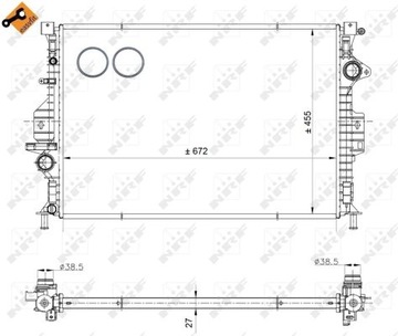 CHLADIČ VODY 53811 NRF FORD C-MAX FOCUS