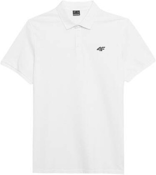 Koszulka Polo 4F M130 T-shirt z kołnierzykiem biały 3XL