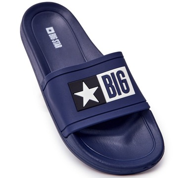 MĘSKIE KLAPKI BIG STAR DD174701 GRANATOWE NA PLAŻE BASEN LOGO 46