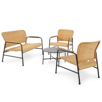 Zestaw mebli ogrodowych meble na taras ogrodowe 4 osobowy sofa stolik fotel