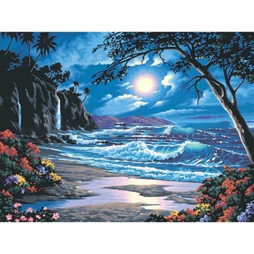 PLAŻA HAFT DIAMENTOWY Diamond Painting 5D 30x40 Mozaika diamentowa ZESTAW