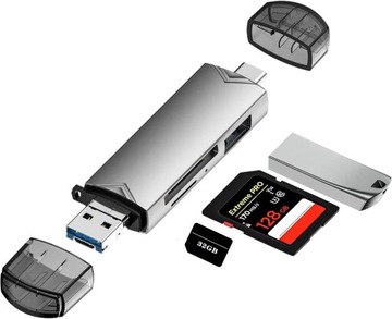 CZYTNIK KART ADAPTER USB 3.0 TYP-C KARTA PAMIĘCI PLUG&PLAY