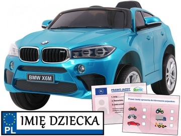 детский электромобиль BMW X6M с пультом для родителей АУДИОПАНЕЛЬ на год