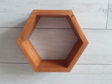 DREWNIANA PÓŁKA PLASTER MIODU HEXAGON DĄB NATURAL