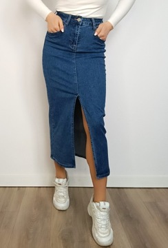 Spódnica jeansowa midi ołówkowa rozmiar L