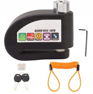 ЗАМОК ТОРМОЗНОГО ДИСКА МОТОЦИКЛА ДЛЯ МОТОЦИКЛОВ, ВЕЛОСИПЕДОВ, ВОДОНЕПРОНИЦАЕМАЯ СИГНАЛИЗАЦИЯ