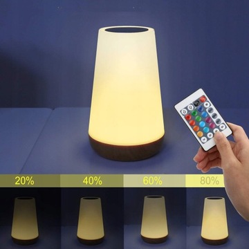BEZPRZEWODOWA LAMPKA LAMPKA NOCNA 13 KOLORY DOTYKOWA RGB PILOT