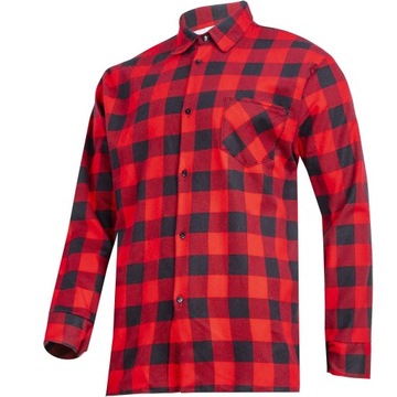 KOSZULA FLANELOWA KRATA CZERWONA, 170G/M2, 