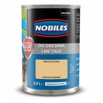 FARBA DO DREWNA I METALU NOBILES BEŻOWY 0,9L