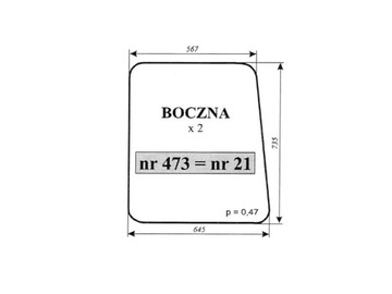 SZYBA BOCZNA STARY NOWY TYP C-330 C-360 21