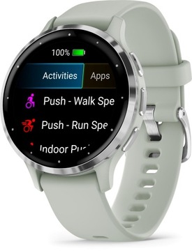 Smartwatch Garmin Venu 3s srebrny-miętowy