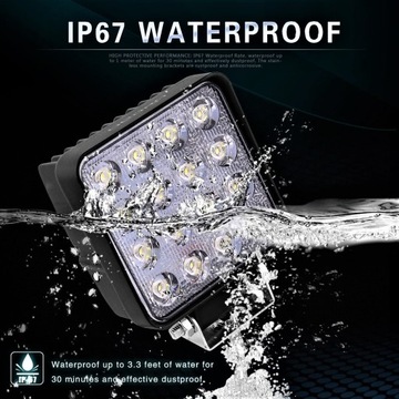 Светодиодная фара Галогенная 16-светодиодная рабочая лампа 48 Вт