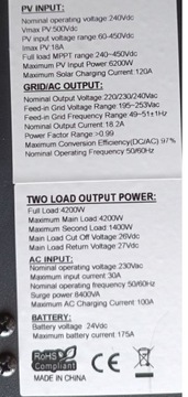 Инвертор гибридный инвертор PV отключен на сетку 4,2KW 4200W 24 В приложение Wi -Fi
