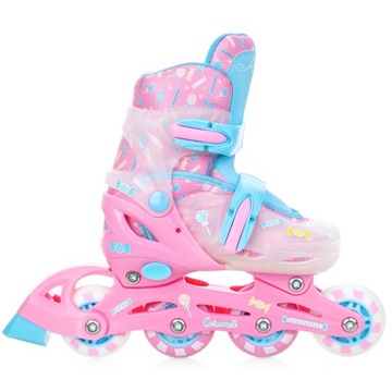 Роликовые коньки Роликовые коньки 4 в 1 Регулируемые светодиодные колеса RAVEN Caramell 34-37