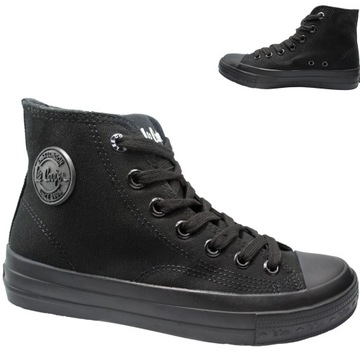 Buty Trampki damskie Wysokie Lee Cooper na platformie czarne tenisówki 36