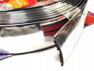 В ПОДАРОК# Декоративная полоса, хромированная лента, 35мм, 5м.