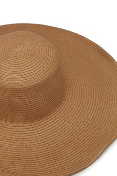 Pleciony kapelusz z szerokim rondem Damski letni kapelusz przeciwsłoneczny