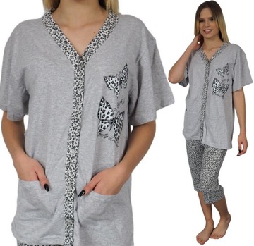 Piżama damska L (40) ROZPINANA kwiaty plus size L