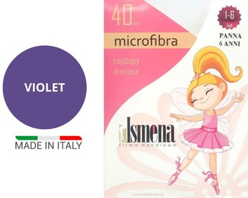 RAJSTOPKI RAJSTOPY GŁADKIE MIKROFIBRA 40 DEN VIOLET 6