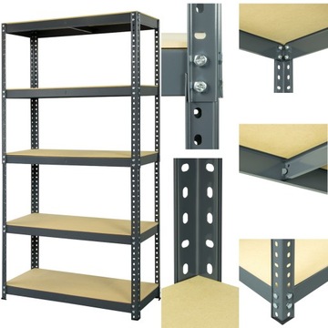 Regał metalowy magazynowy skręcany 175x90x40 5PÓŁ