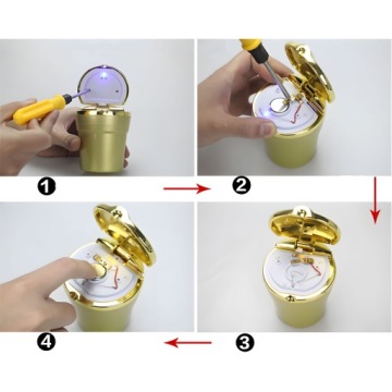 СВЕТОДИОДНАЯ АВТОМОБИЛЬНАЯ ПЕПЕЛЬНИЦА С ЗАКРЫВАЮЩЕЙСЯ КОРЗИНОЙ ВМЕСТО СВЕТОДИОДНОЙ КРУЖКИ
