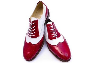 Czerwono-białe buty męskie spektatory r. 42 T98