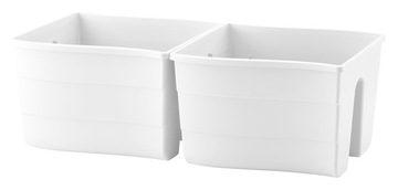 Балюстрадный вазон Волна 30 белый + анкера, балконный ящик