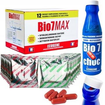 Bio 7 MAX 2kg do Oczyszczalni starter CHOC ROZRUCH Bakterie Bio7 MAX LIPAZA
