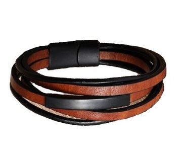 КОЖАНЫЙ БРАСЛЕТ МУЖСКОЙ, НЕРЖАВЕЮЩАЯ СТАЛЬ